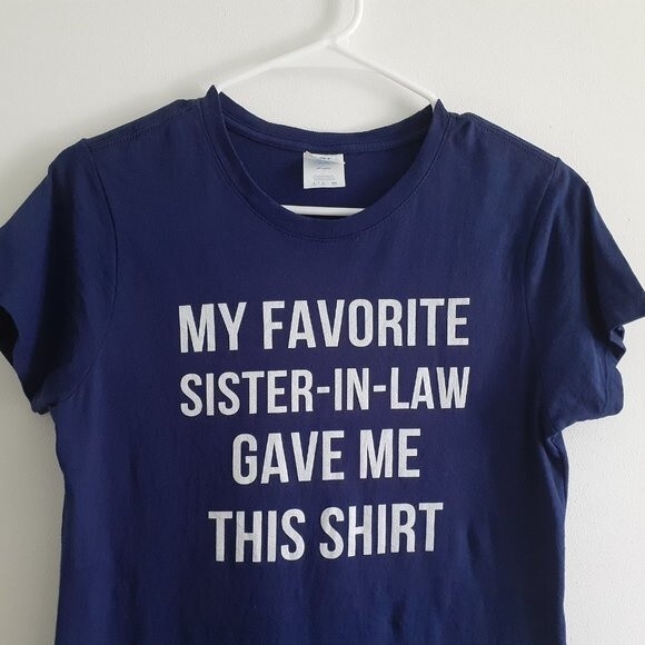 Port & Co Ring  My Favorite Sister In-Law Gifting Tee 100% Cotton in Navy  S/P - Picture 4 of 8